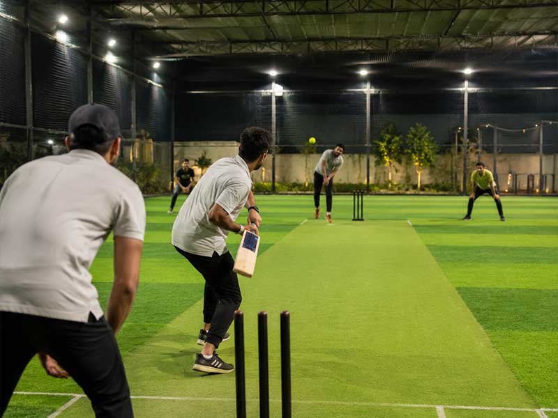 Box cricket on artificial turf